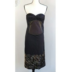 BCBGMax Azria formal strapless corset midi dress